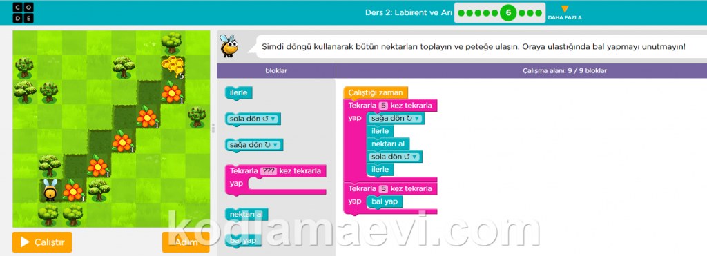 4.Kurs Ders2 (Labirent ve Arı) Kodlama Evi
